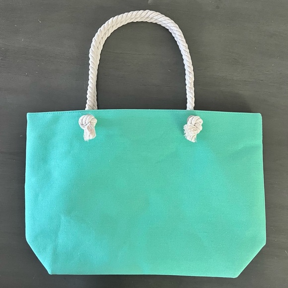 Evil Eye Green Aqua Gold Metallic Embroidered Protection Bohemian 22" Tote Bag - Picture 9 of 10